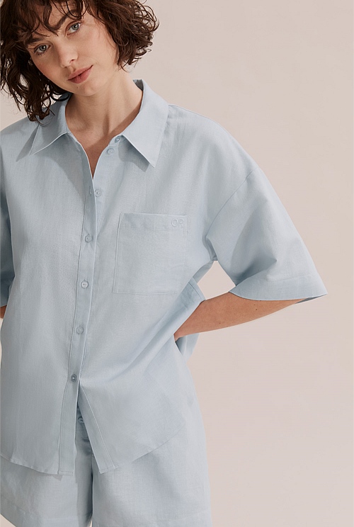 Ice Blue Oversized Lounge Shirt Sleepwear Country Road