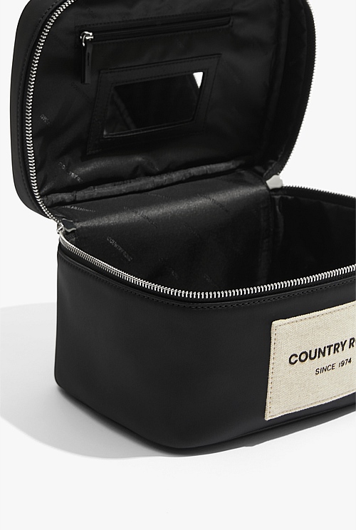 Black Large Patch Cosmetic Bag Bags Country Road