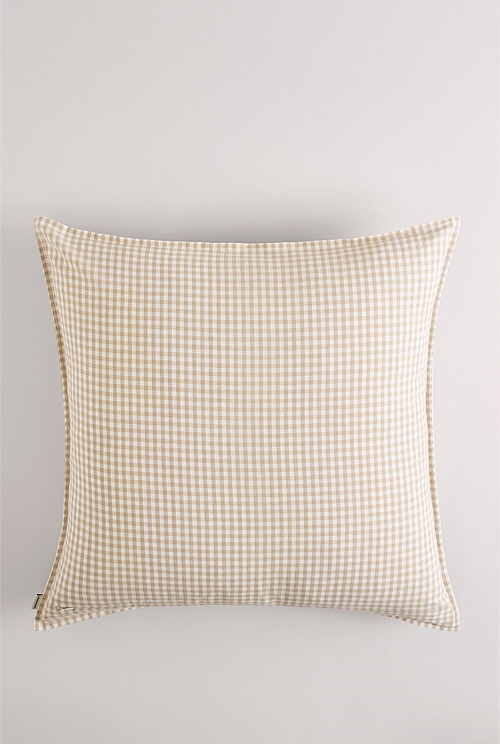 Natural Noni Gingham European Pillowcase Pillowcases Country Road