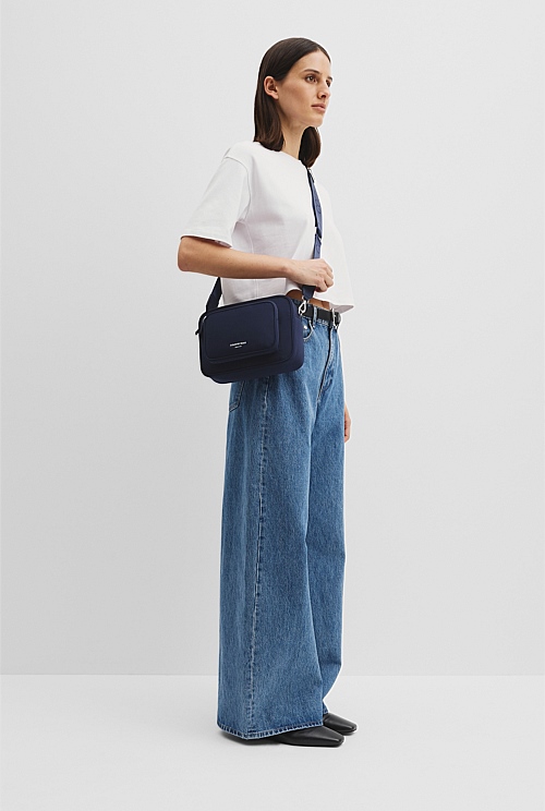 Navy Recycled Polyester Soft Crossbody Bag Bags Country Road