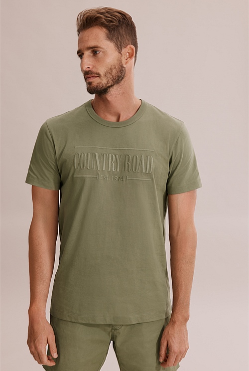 Fern Green Verified Australian Cotton Heritage Logo TShirt TShirts