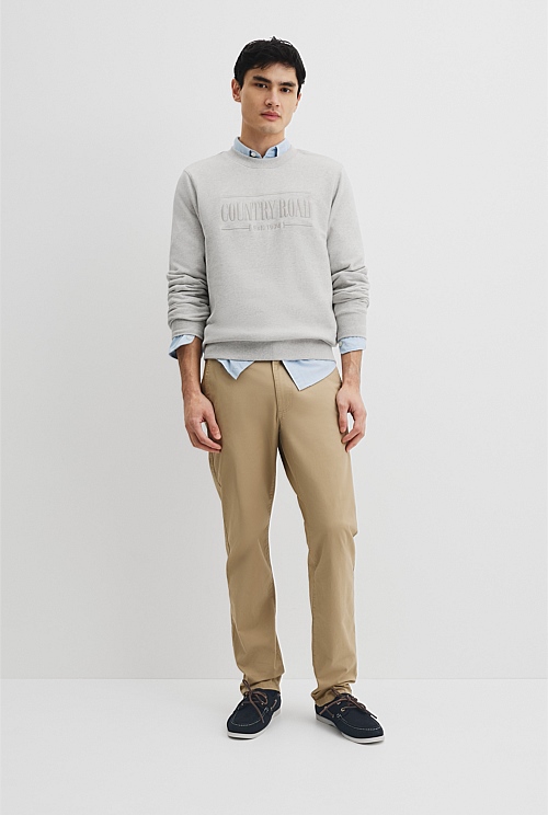 Light Grey Marle Verified Australian Cotton Heritage Sweat Natural