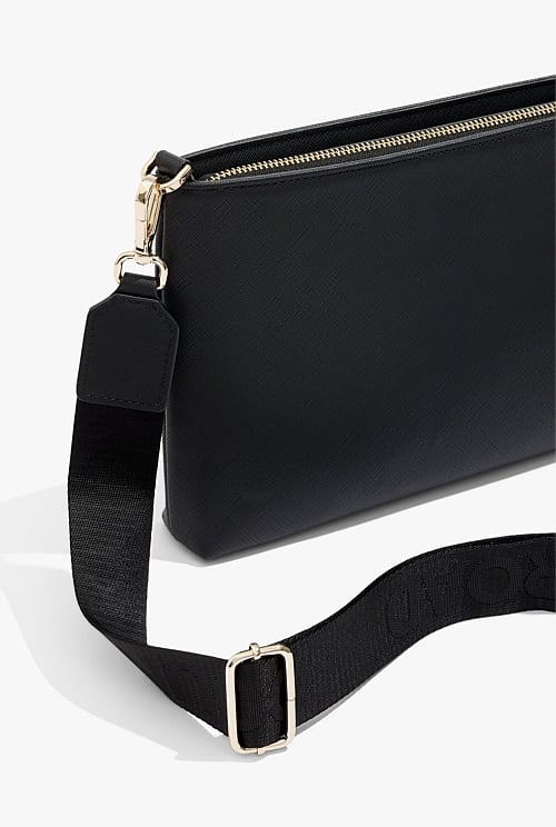 Black Branded Zip Crossbody Bag Bags Country Road