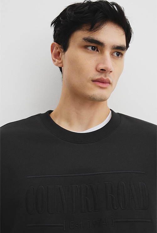 Black Verified Australian Cotton Heritage Sweat Sweats Country Road