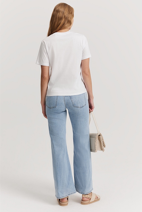 White Mercerised Slim T-Shirt - Natural Fibres | Country Road