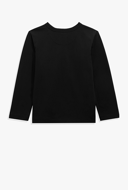 Black Verified Australian Cotton Long Sleeve Heritage TShirt T