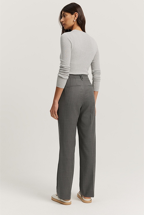 Charcoal Tailored Pant - Pants | Country Road