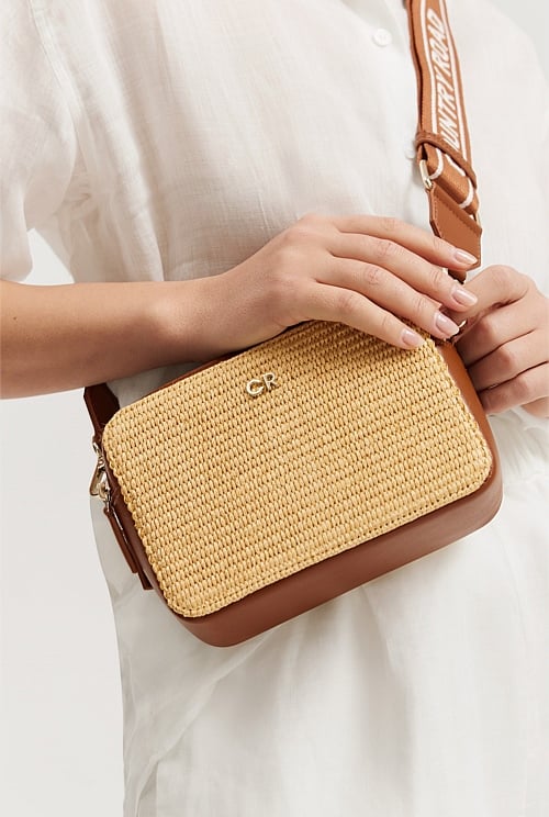 Tan Woven Contrast Camera Bag - Bags | Country Road