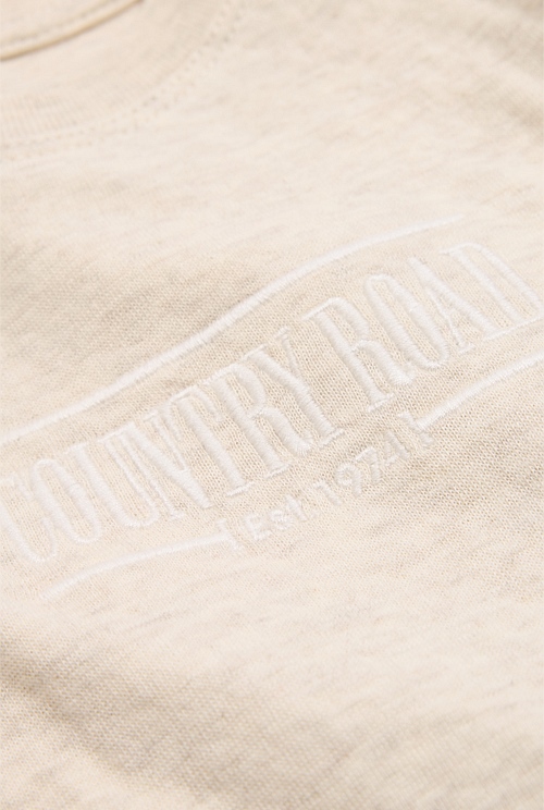 Oatmeal Marle Organically Grown Cotton Heritage Long Sleeve Bodysuit Natural Fibres Country Road