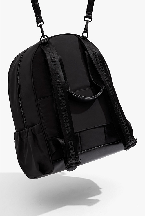 Black Recycled Polyester Caddy Baby Backpack Bags Country Road