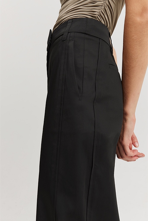 Black Australian Cotton Tailored Pant Pants Country Road