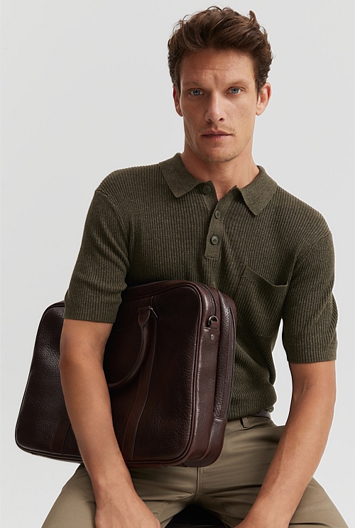 Chocolate Leather Career Bag Bags Country Road