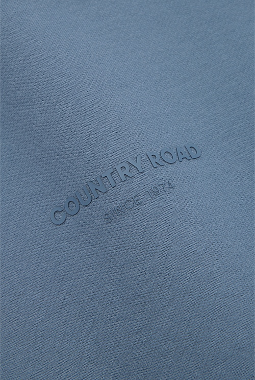 Faded Blue Australian Cotton Modern Logo Sweat - New Logo | Country Road