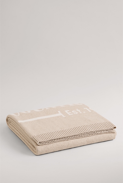 Oatmeal CR Organically Grown Cotton Heritage Throw Organically Grown