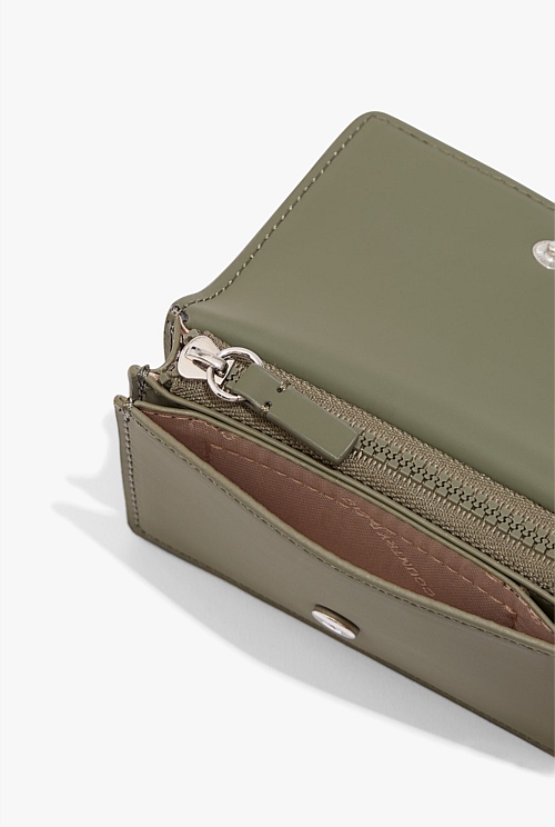 Hunter Green Coated Wallet - Bags | Country Road