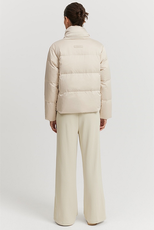 Oat Milk Recycled Polyester Relaxed Puffer Jacket Jackets & Coats Country Road