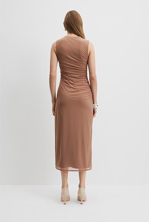 Nutmeg Mesh Gathered Tank Dress Dresses Country Road