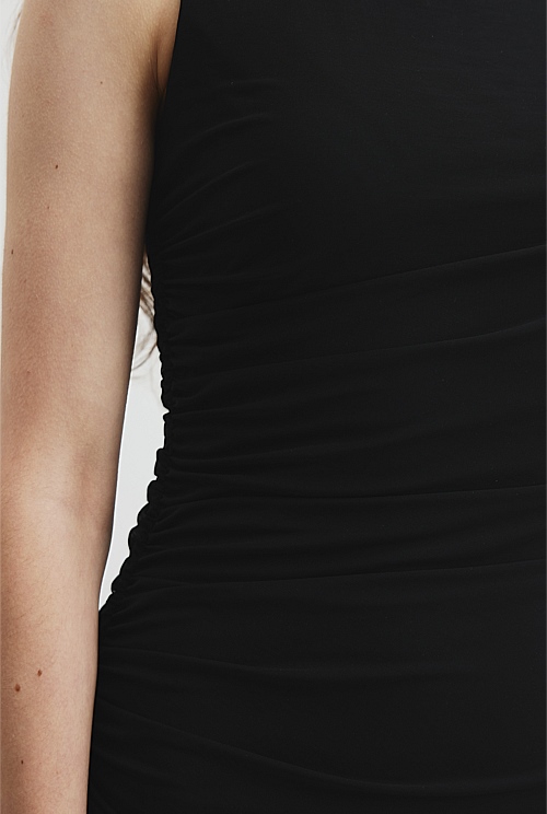 Black Mesh Gathered Tank Dress Dresses Country Road