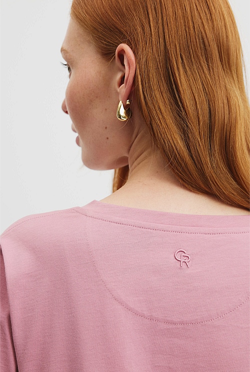 Musk Australian Cotton Short Sleeve VNeck Relaxed TShirt TShirts