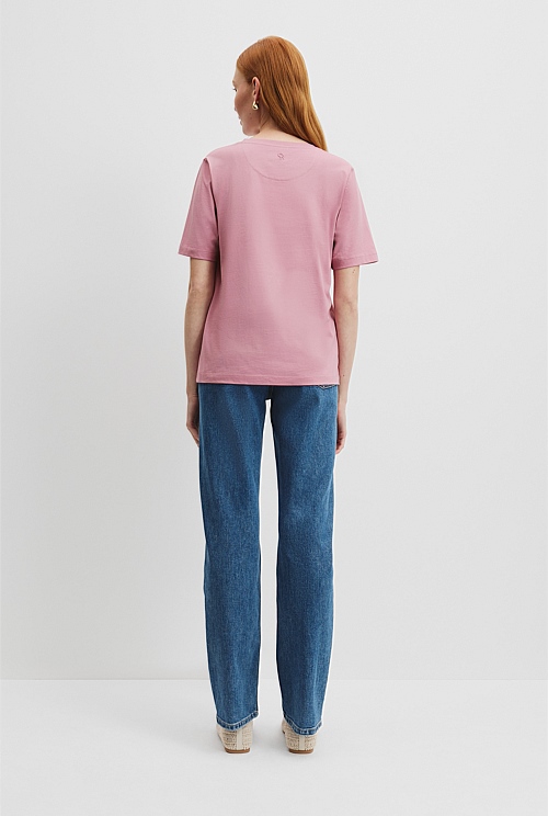 Musk Australian Cotton Short Sleeve VNeck Relaxed TShirt TShirts