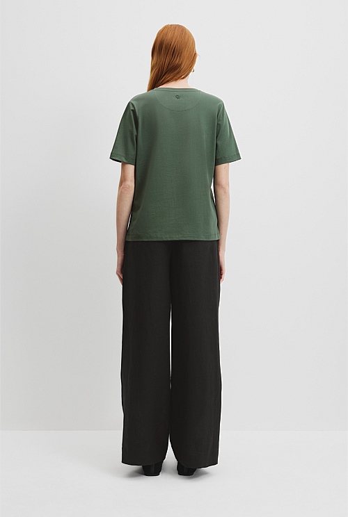 Pine Australian Cotton Short Sleeve VNeck Relaxed TShirt TShirts