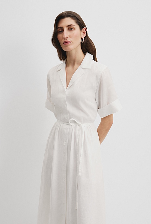 White Midi Shirt Dress - Dresses | Country Road