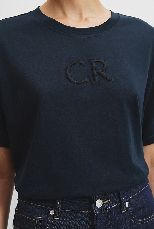 C.R.T.D LOGO COTTON T-SHIRT IN WHITE main image 1