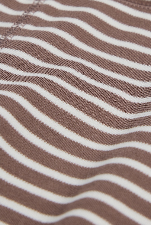 Moni Pin Tuck Stripe Pant - Chocolate Organic Cotton