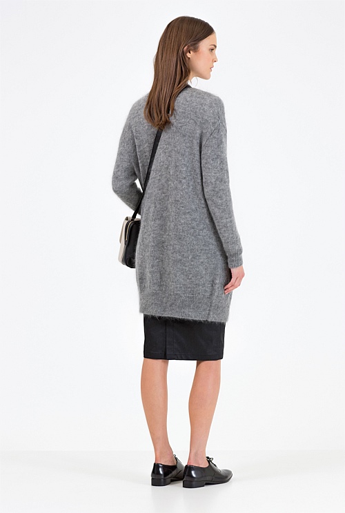 Light Grey Marle Boyfriend Cardigan Knitwear Country Road