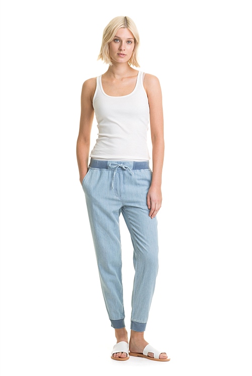 Chambray Lightweight Denim Jogger Pants Country Road