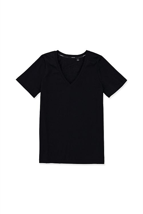 Black V-Neck T-Shirt - T-Shirts & Tops | Country Road