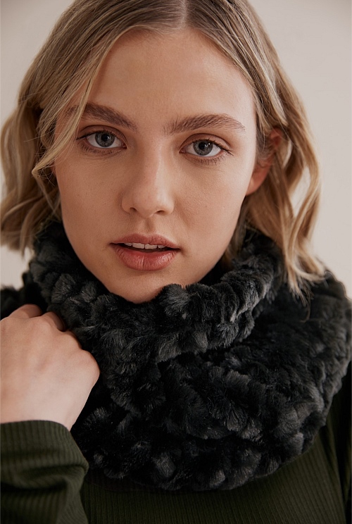 Black Faux Fur Snood Hats, Scarves & Gloves Country Road