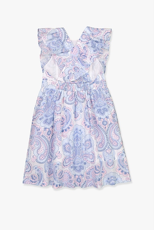 Dusty Blue Paisley Midi Dress - Dresses | Country Road