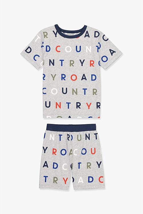 Light Grey Marle Logo Pyjama Set Sleepwear Country Road