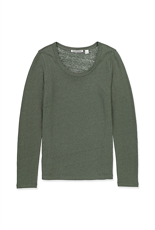 Linen T-Shirt | Moss