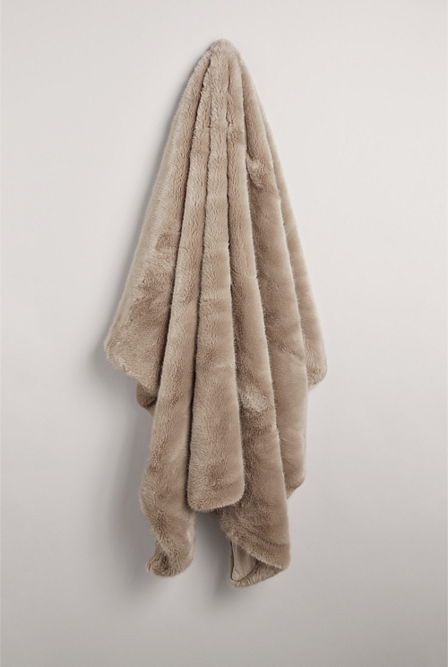 Butternut Loui Faux Fur Throw - Throws | Country Road