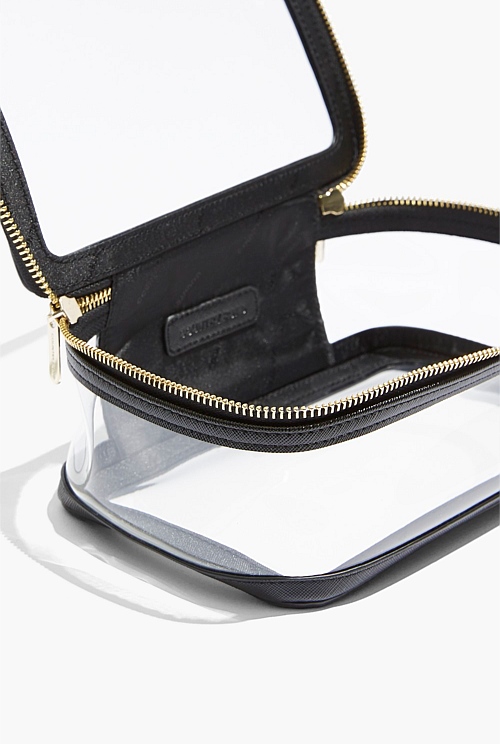Black Clear Zip Around Cosmetic Bag Bags Country Road