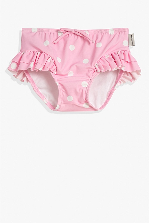 Pale Pink Recycled Nylon Spot Swim Bloomer - Swimwear | Country Road